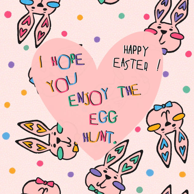 Easter Bunny Egg Hunt Confetti-exploding Greetings Card