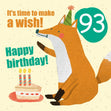 Make a Wish 93rd Birthday Confetti-exploding Greetings Card
