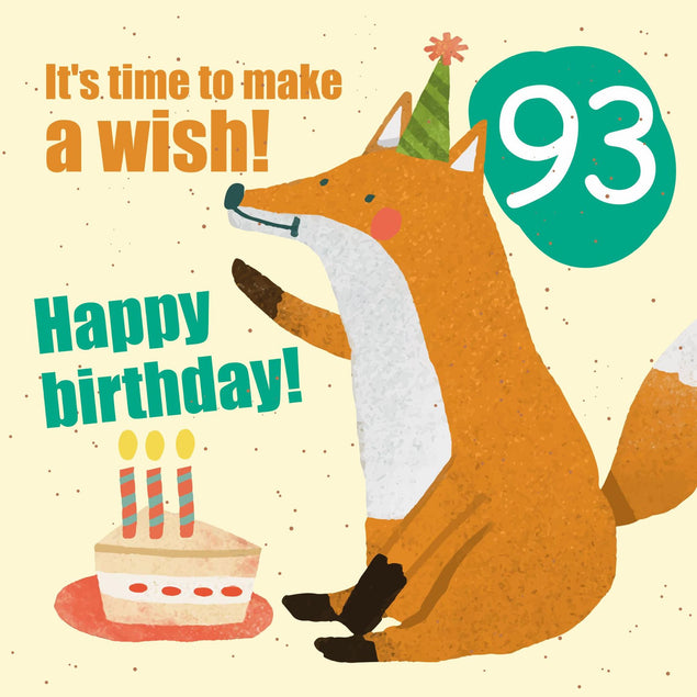 Make a Wish 93rd Birthday Confetti-exploding Greetings Card