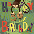 Tropical Monkey Mum 30th Birthday Confetti-exploding Greetings Card