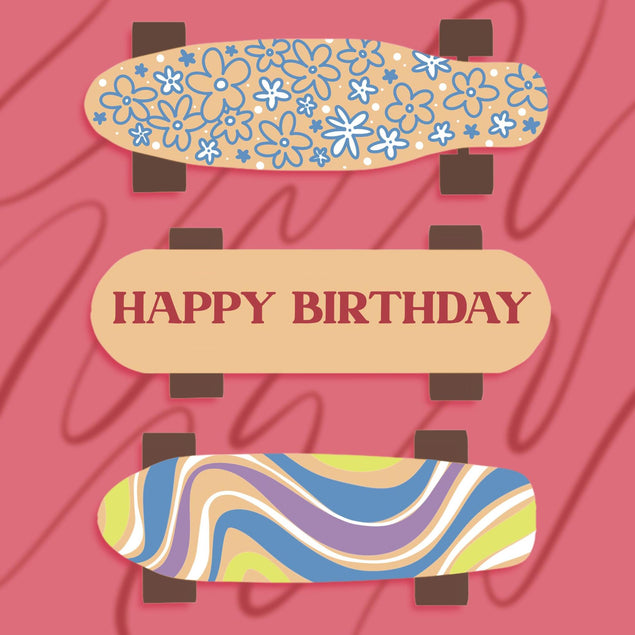 Happy Birthday Skateboard Confetti-exploding Greetings Card