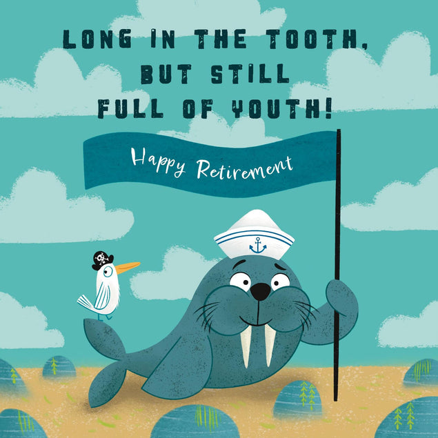 Walrus Retirement Confetti-exploding Greetings Card