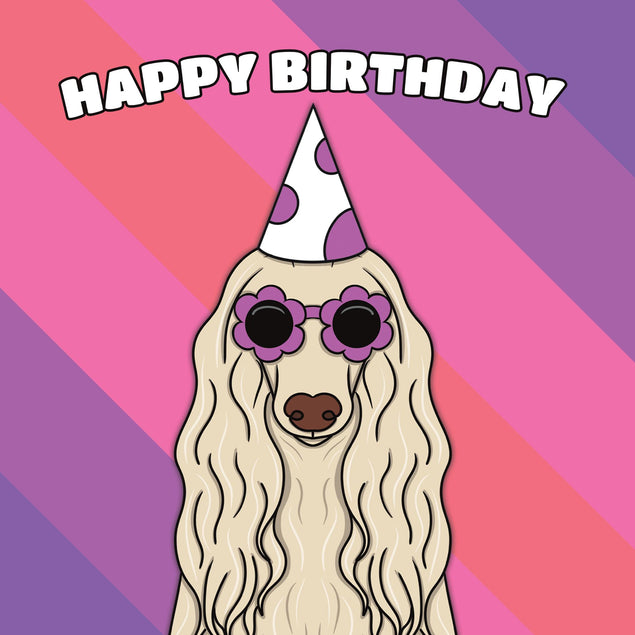 Cool Afghan Hound Dog Birthday Confetti-exploding Greetings Card