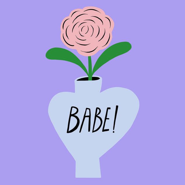 Rose In Vase Babe Confetti-exploding Greetings Card