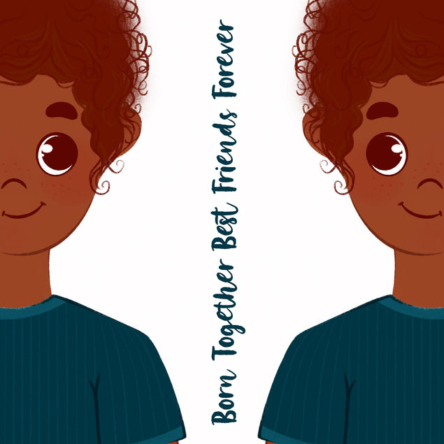 Two Boys Born Together Best Friends Forever Happy Birthday Confetti-exploding Greetings Card