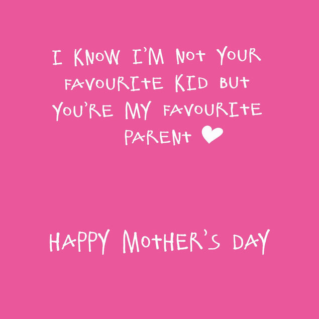 You're My Favourite Parent Mother's Day Confetti-exploding Greetings Card