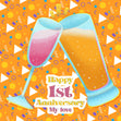 Happy 1st Anniversary My Love Drinks Confetti-exploding Greetings Card