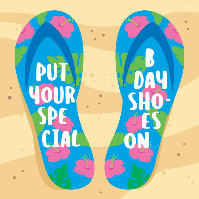 Special Shoes Beach Birthday Confetti-exploding Greetings Card