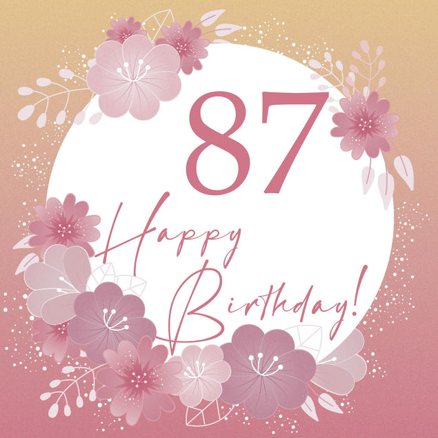 Happy Birthday Flowers 87 Confetti-exploding Greetings Card
