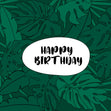 Happy Birthday Green Tropical Leaves Confetti-exploding Greetings Card