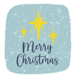 Merry Christmas Yellow Stars Confetti-exploding Greetings Card