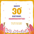 Happy 30th Birthday Granddaughter Live Fullest Confetti-exploding Greetings Card