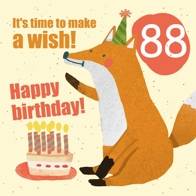 Make a Wish 88th Birthday Confetti-exploding Greetings Card