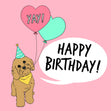 Cute Cockapoo With Balloons Happy Birthday Confetti-exploding Greetings Card