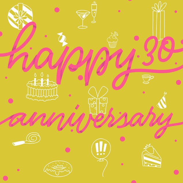 Happy 30th Anniversary Drinks And Gifts Confetti-exploding Greetings Card
