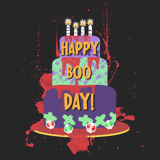 Halloween Happy Boo-Day Cake Confetti-exploding Greetings Card