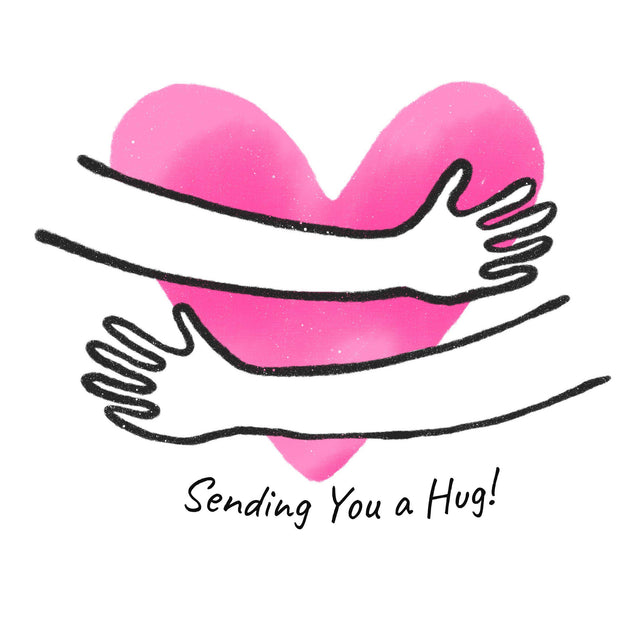 Sending You A Hug Big Pink Heart Confetti-exploding Greetings Card