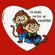 Cute Vintage Monkeys Valentine's Day Confetti-exploding Greetings Card