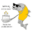 Happy Birthday Blow Your Candles Cool Fish Confetti-exploding Greetings Card