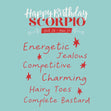 Funny Scorpio Birthday Confetti-exploding Greetings Card
