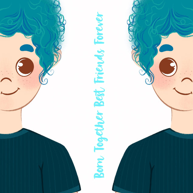 Boys Born Together Best Friends Forever Happy Birthday Confetti-exploding Greetings Card