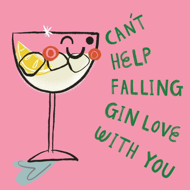Can't help falling gin love with you Confetti-exploding Greetings Card