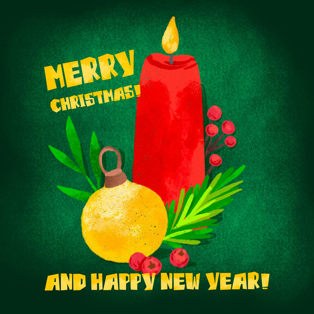 Merry Christmas And Happy New Year Candle Confetti-exploding Greetings Card