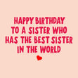 To A Sister Who Has The Best Sister In The World Birthday Confetti-exploding Greetings Card