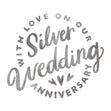Simple Silver Wedding Anniversary Confetti-exploding Greetings Card