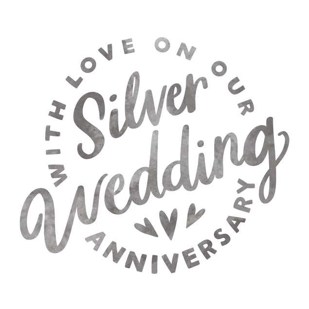 Simple Silver Wedding Anniversary Confetti-exploding Greetings Card