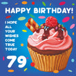 Happy 79th Birthday Cupcake Confetti-exploding Greetings Card