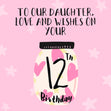 Happy 12th Birthday Daughter Confetti-exploding Greetings Card