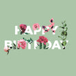 Simple Floral Happy Birthday Confetti-exploding Greetings Card