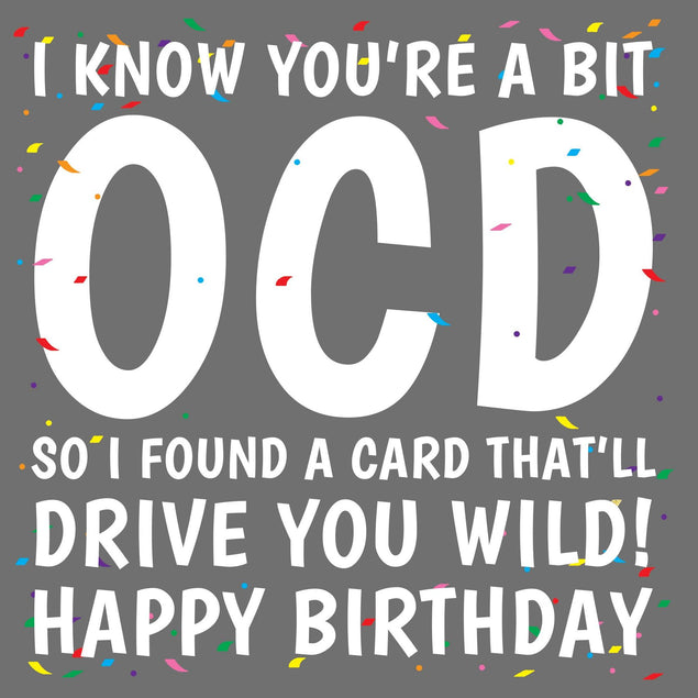 OCD Birthday Confetti Confetti-exploding Greetings Card