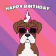 Cool Boxer Dog Birthday Confetti-exploding Greetings Card