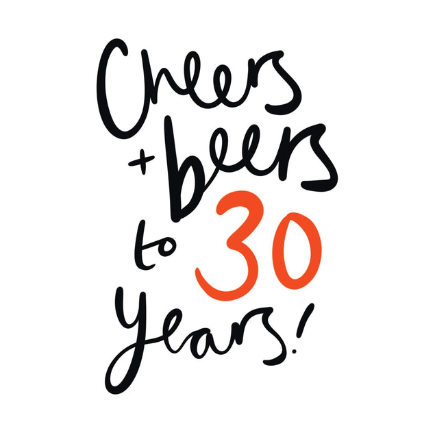 Cheers & Beers To 30 Years Confetti-exploding Greetings Card