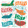Happy Father's Day Colourful Planes Confetti-exploding Greetings Card