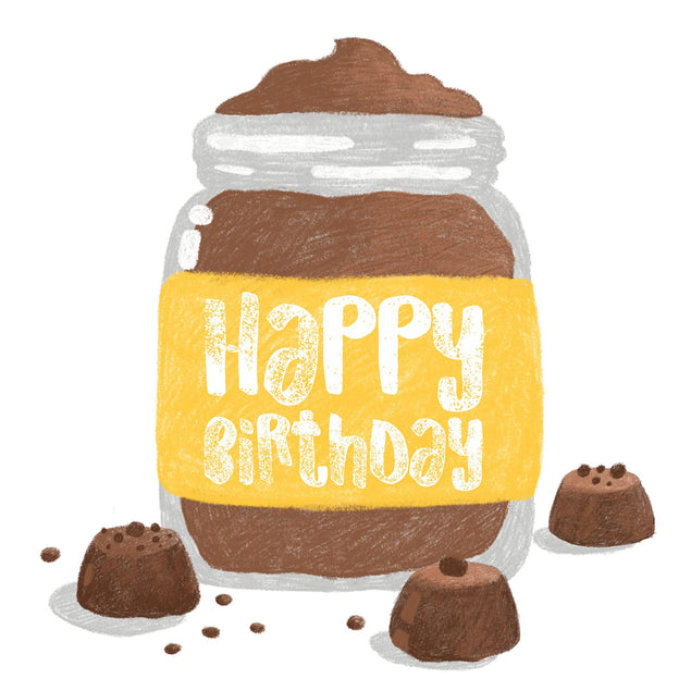 Jar Of Chocolates Happy Birthday Confetti-exploding Greetings Card
