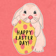 Smiling Bunny And Polka Dot Egg Easter Confetti-exploding Greetings Card