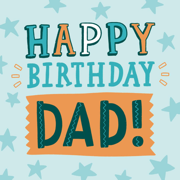 Dad Blue Stars Birthday Confetti-exploding Greetings Card