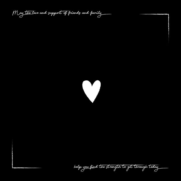 Condolences Black Background And White Heart Confetti-exploding Greetings Card