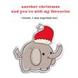 Merry Christmas Cute Baby Elephant Confetti-exploding Greetings Card