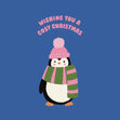 Cute Penguin Cosy Christmas Blue Confetti-exploding Greetings Card