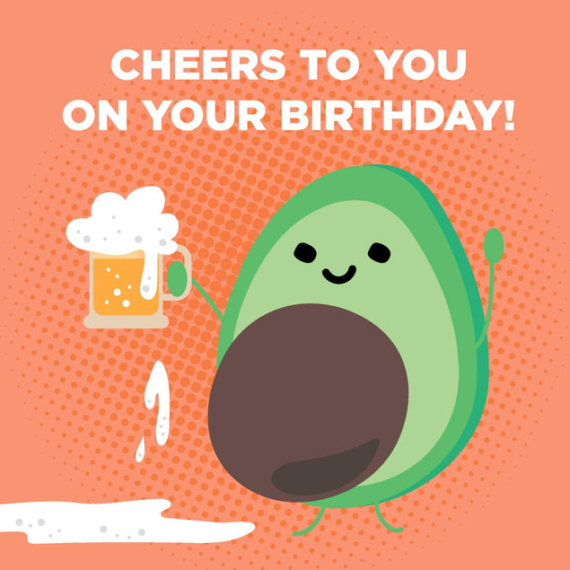 Cheers To You Avocado Birthday Confetti-exploding Greetings Card