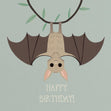 Cute Little Bat Happy Birthday Confetti-exploding Greetings Card