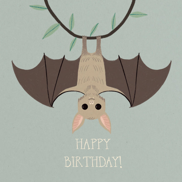 Cute Little Bat Happy Birthday Confetti-exploding Greetings Card