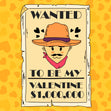 Wanted To Be My Valentine Cute Cowboy Valentine's Day Confetti-exploding Greetings Card