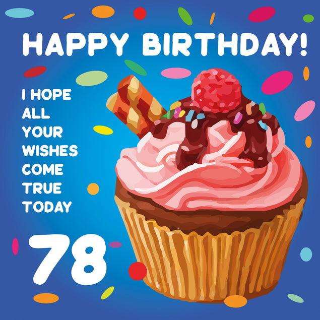 Sweet Cupcake Happy 78th Birthday Confetti-exploding Greetings Card