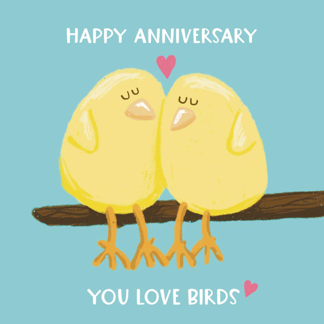 Happy Anniversary You Love Birds Confetti-exploding Greetings Card