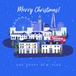 Merry Christmas And Happy New Year Snowy London Confetti-exploding Greetings Card